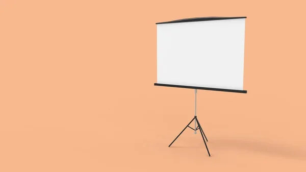 Stüdyo arka planında izole edilmiş bir sunum ışınlayıcı ekranının 3d görüntülenmesi