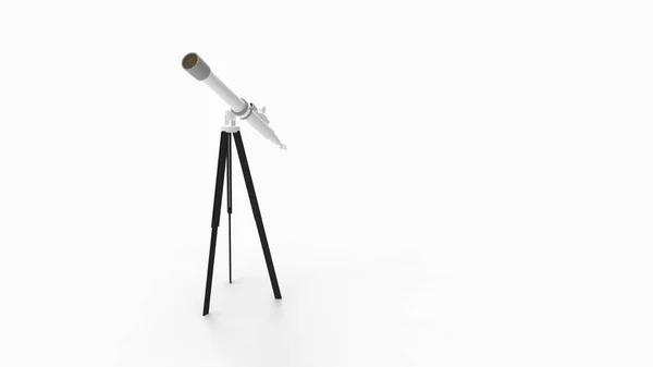 3D-Darstellung eines Teleskops isoliert im Studiohintergrund — Stockfoto