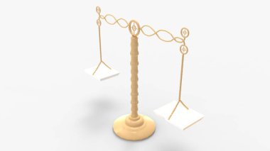 Stüdyo arka planında izole edilmiş eski bir ölçekte 3D görüntüleme