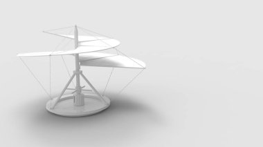 3d rendering of the da vinci helicopter isolated in studio background clipart