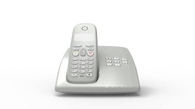 Stüdyo arka planında izole edilmiş bir telefon aygıtının 3D görüntülemesi