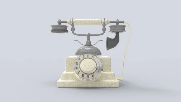 3d rendering van een vintage telefoon geïsoleerd op een studio achtergrond — Stockfoto