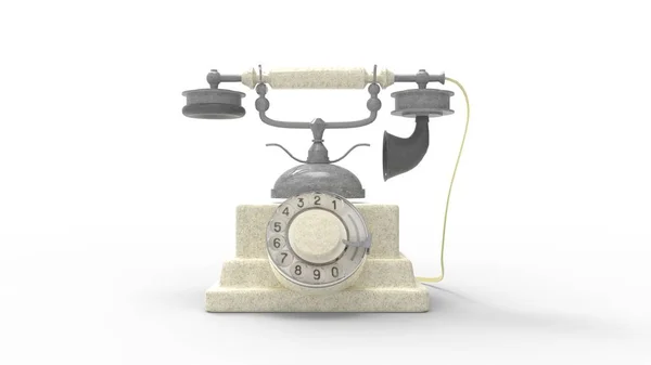 3d rendering of a vintage phone isolated on a studio background — Stock Photo, Image