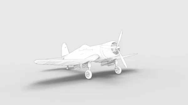 3D vykreslování válečného světa 2 stíhací letoun izolované v pozadí studia — Stock fotografie