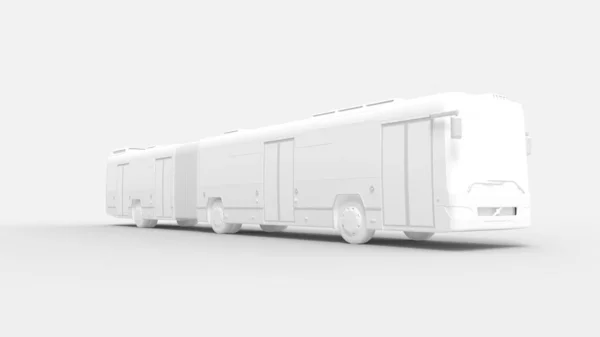 3D-Darstellung eines gestreckten öffentlichen Verkehrsbusses isoliert im Studio — Stockfoto