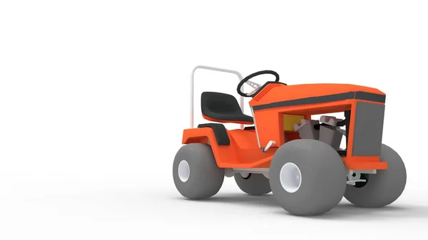 3D візуалізація гоночної машини для газонокосарки ізольовано на студійному фоні — стокове фото
