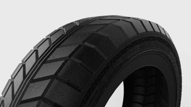 Beyaz stüdyo arka planında izole edilmiş 3 boyutlu lastik.