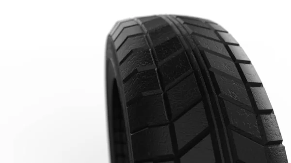 3D vykreslování gumy auto pneumatiky izolované v bílém studiovém pozadí — Stock fotografie