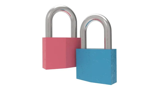 3d rendering of a padlock isolated in a white studio background — 스톡 사진
