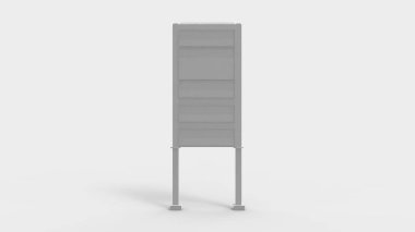 Beyaz stucio arka planda izole edilmiş 3D reklam panoları