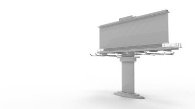 Beyaz stucio arka planda izole edilmiş 3D reklam panoları