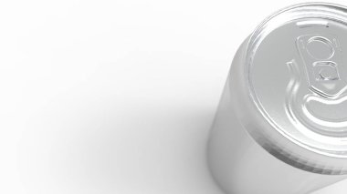 Stüdyonun arka planında izole edilmiş 3 boyutlu alüminyum soda kutusu.