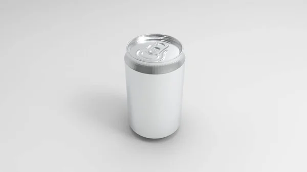Representación 3d de una lata de soda de aluminio aislada en el fondo del estudio —  Fotos de Stock