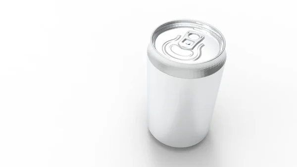 Representación 3d de una lata de soda de aluminio aislada en el fondo del estudio — Foto de Stock