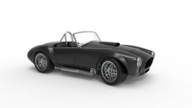 Stüdyonun arka planında izole edilmiş 3 boyutlu üstü açık spor bir araba.