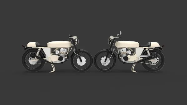 3d rendering of a brandless vintage motorcycle isolated in studio background — Stock Photo, Image