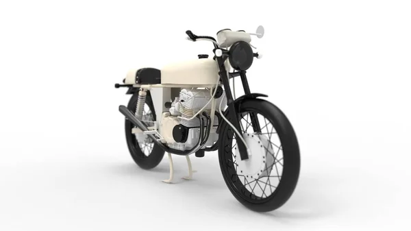 3d renderização de uma motocicleta vintage brandless isolado no fundo do estúdio — Fotografia de Stock