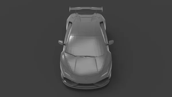 3D візуалізація супер спортивного автомобіля ізольовано на темному фоні студії — стокове фото