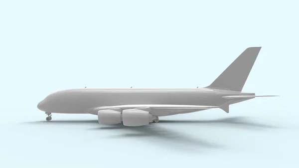 Representación 3d de un jumbo jet comercial aislado en el fondo del estudio — Foto de Stock