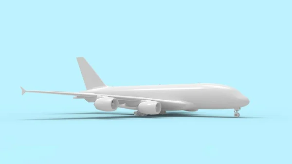 3D візуалізація комерційного реактивного літака ізольовано на студійному фоні — стокове фото