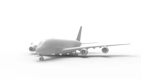 3d απόδοση ενός εμπορικού jumbo jet απομονωμένο στο φόντο στούντιο — Φωτογραφία Αρχείου
