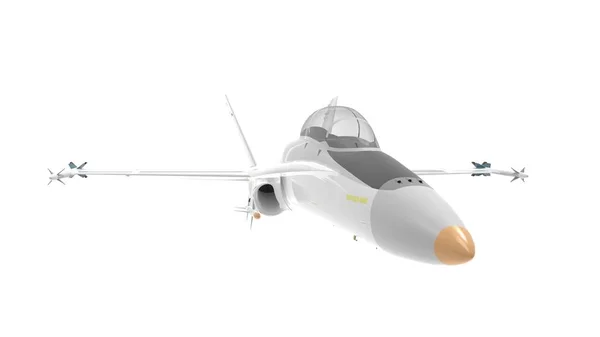 Egy fehér alapon izolált, milliméteres repülőgép-sugárhajtású repülőgép 3D-s kiadása — Stock Fotó