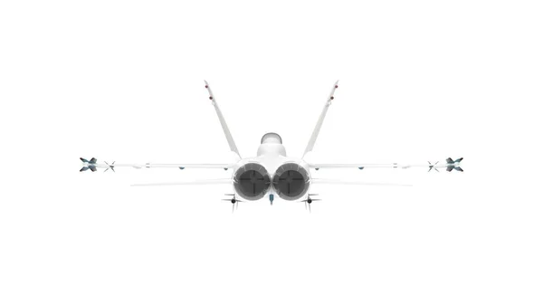 Renderização 3d de um jato de avião militar isolado em fundo branco — Fotografia de Stock