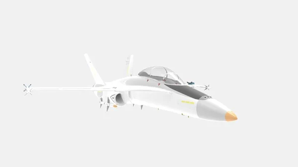 3d renderowanie samolotu wojskowego odizolowanego na białym tle — Zdjęcie stockowe
