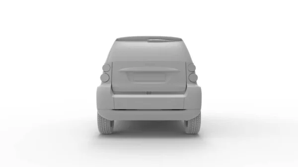 3d rendering of a small urban city electric car isolated in white background — 스톡 사진