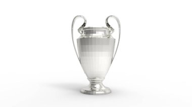 Stüdyoda izole edilmiş 3 boyutlu bir şampiyonluk ödülü.