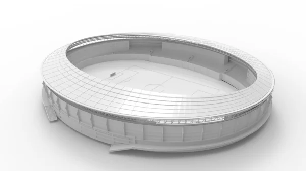 3D vykreslení stadionu izolovaného v bílém pozadí — Stock fotografie