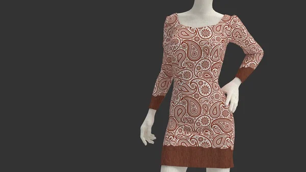 3D renderelés egy gyönyörű női próbababa egy szexi ruhát elszigetelt stúdió — Stock Fotó