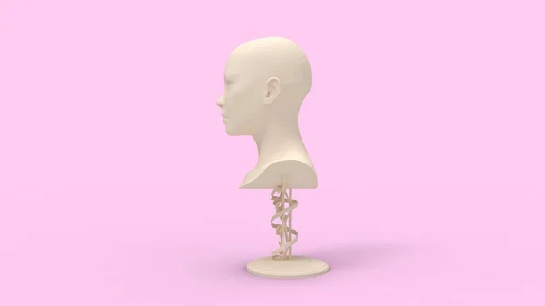 3D візуалізація людського обличчя манекен ізольовано на студійному фоні — стокове фото
