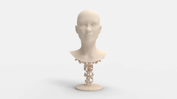3D-återgivning av en mänsklig ansikte skyltdocka isolerad i studio bakgrund — Stockfoto