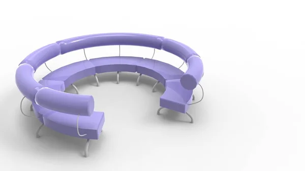3D renderização de um banco de design redondo isolado em fundo branco — Fotografia de Stock