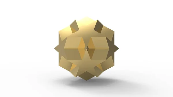 3d rendering of a polyhedron isolated in white background — 스톡 사진