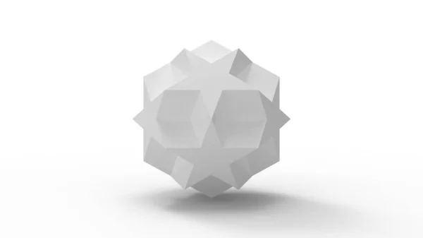 3d rendering of a polyhedron isolated in white background — ストック写真