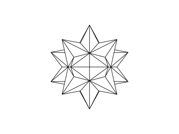 Beyaz arkaplanda bir geometrik yıldızın vektör çizgisi çizimi