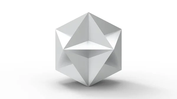 Representación 3d de un modelo de poliedro aislado en un fondo de estudio — Foto de Stock