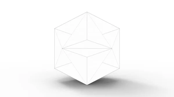 3d rendering of a polyhedron model isolated in a studio background — ストック写真