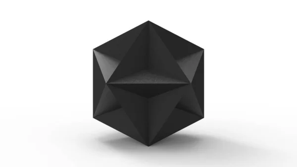 3d rendering of a polyhedron model isolated in a studio background — ストック写真