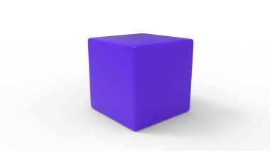 Farklı renklerde izole edilmiş boş bir kutunun 3d görüntülenmesi.
