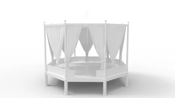 3d rendering of a gazebo isolated in white background — 스톡 사진
