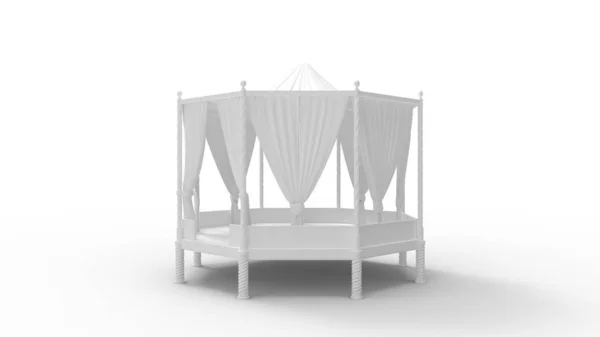 3d rendering of a gazebo isolated in white background — 스톡 사진
