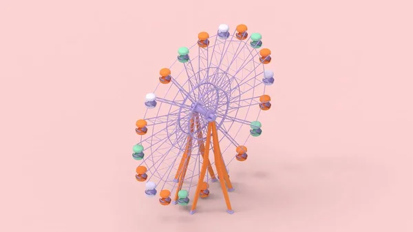 3d rendering of a ferris wheel isolated in a studio background — ストック写真