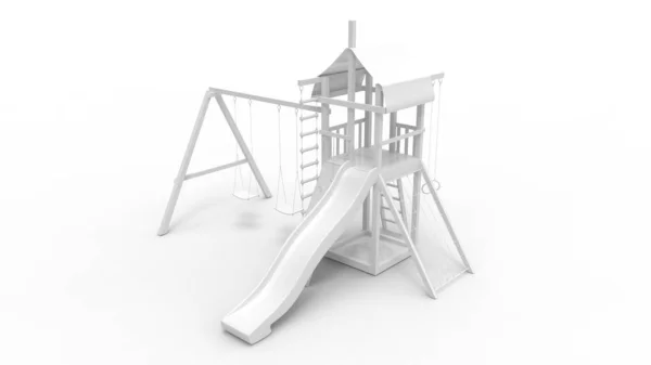 3d rendering of a playground isolated in white background — ストック写真