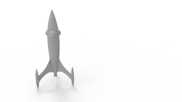 3d rendering of a cartoon rocket isolated in white background — Stock Photo, Image