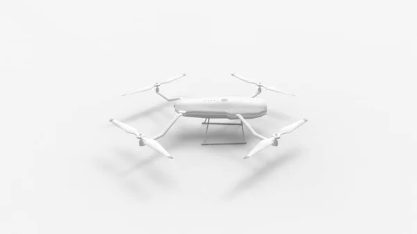 Rendering 3d di un drone isolato su sfondo bianco — Foto Stock