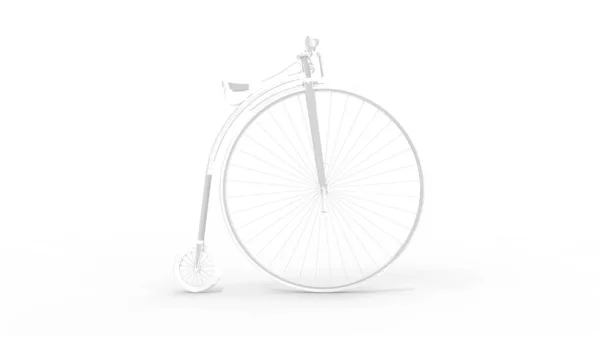 Representación 3d de un velocípedo vintage aislado en fondo blanco de estudio — Foto de Stock
