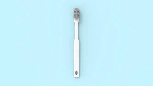 Rendu 3d d'une brosse à dents blanche isolée dans un fond de studio propre — Photo
